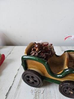 Vintage Kurt Adler wooden sleigh deer toy pull RARE reindeer Santa Xmas decor la