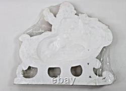 Vintage Large 1960s Poloron Santa Sleigh & Reindeer Styrofoam Set NOS
