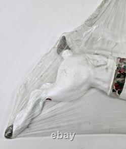 Vintage Large 1960s Poloron Santa Sleigh & Reindeer Styrofoam Set NOS