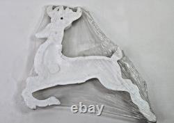 Vintage Large 1960s Poloron Santa Sleigh & Reindeer Styrofoam Set NOS