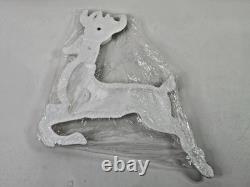 Vintage Large 1960s Poloron Santa Sleigh & Reindeer Styrofoam Set NOS