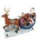 Vintage Large Christopher Radko Christmas Santa Sleigh With Reindeer Cookie Jar