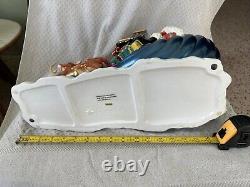 Vintage Large Christopher Radko Christmas Santa Sleigh with Reindeer Cookie Jar