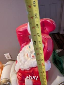 Vintage Large Empire Santa Sleigh Sled Reindeer Christmas Blow Mold Light Decor