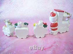 Vintage Lefton Christmas Santa Noel Train Reindeer Gift Bell Sleigh Figurine BOX