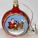 Vintage Lighted 3d Christmas Ornament Diorama With Santa Sleigh Elf & Reindeer