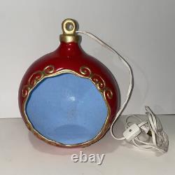 Vintage Lighted 3D Christmas Ornament Diorama with Santa Sleigh Elf & Reindeer