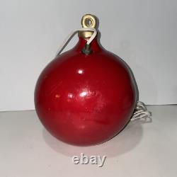 Vintage Lighted 3D Christmas Ornament Diorama with Santa Sleigh Elf & Reindeer