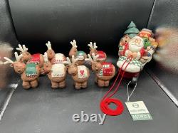 Vintage Limited Edition EDDIE WALKER Santa, Sleigh, Reindeer UP, UP & AWAY