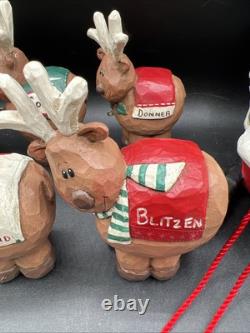 Vintage Limited Edition EDDIE WALKER Santa, Sleigh, Reindeer UP, UP & AWAY