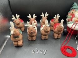 Vintage Limited Edition EDDIE WALKER Santa, Sleigh, Reindeer UP, UP & AWAY