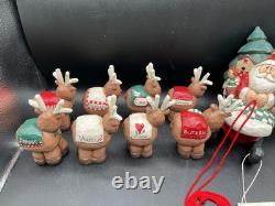 Vintage Limited Edition EDDIE WALKER Santa, Sleigh, Reindeer UP, UP & AWAY