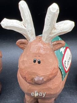 Vintage Limited Edition EDDIE WALKER Santa, Sleigh, Reindeer UP, UP & AWAY