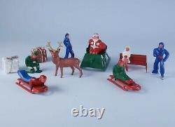 Vintage Lot Barclay Christmas & Winter Figures incl Santa Reindeer & Sleigh