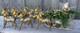 Vintage Mcm Japan Gold Confetti Sleigh Sled 9 Team Reindeer Santa Plastic Xmas