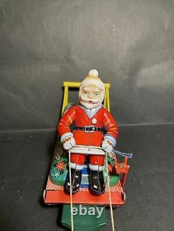 Vintage Mark Santa Claus on Reindeer Sleigh Battery Operated (Needs Repair)