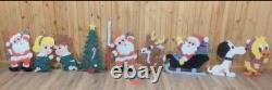 Vintage Melted Plastic Popcorn Decorations Santa Reindeer Snoopy Sleigh Duck Lot