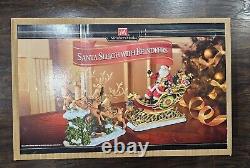 Vintage Members Mark Christmas Large Santa Sleigh with Reindeer Decor Box
