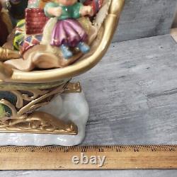 Vintage Members Mark Christmas Santa Sleigh with Reindeer Decor With Box