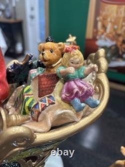 Vintage Members Mark Santa Sleigh With Reindeers Center Piece Figurine Christmas