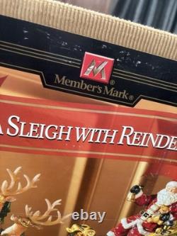 Vintage Members Mark Santa Sleigh With Reindeers Center Piece Figurine Christmas