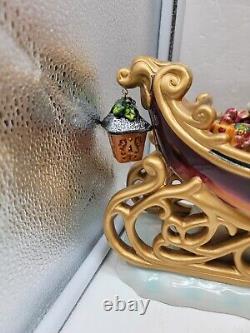 Vintage Members Mark Santa Sleigh with Reindeers Christmas Centerpiece