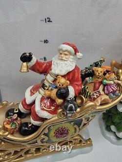 Vintage Members Mark Santa Sleigh with Reindeers Christmas Centerpiece