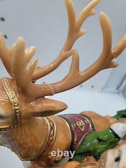 Vintage Members Mark Santa Sleigh with Reindeers Christmas Centerpiece