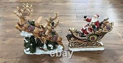 Vintage Members Mark Santa Sleigh with Reindeers Christmas Centerpiece Decor