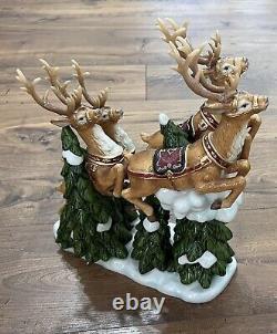 Vintage Members Mark Santa Sleigh with Reindeers Christmas Centerpiece Decor