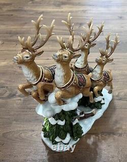 Vintage Members Mark Santa Sleigh with Reindeers Christmas Centerpiece Decor