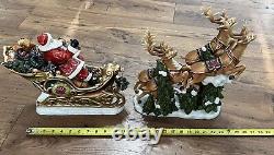 Vintage Members Mark Santa Sleigh with Reindeers Christmas Centerpiece Decor
