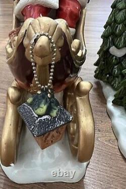 Vintage Members Mark Santa Sleigh with Reindeers Christmas Centerpiece Decor