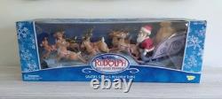 Vintage Memory Lane Rudolph Santa's Sleigh & Reindeer Team Playset