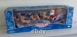 Vintage Memory Lane Rudolph Santa's Sleigh & Reindeer Team Playset