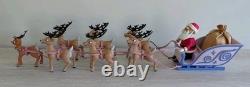 Vintage Memory Lane Rudolph Santa's Sleigh & Reindeer Team Playset