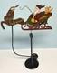 Vintage Metal Santa, Sleigh W Bells & Reindeer Reticulated Rocker Pendulum