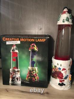 Vintage Motion Lava lamp X Mas Snowman Santa Sleigh Reindeer (AS IS)