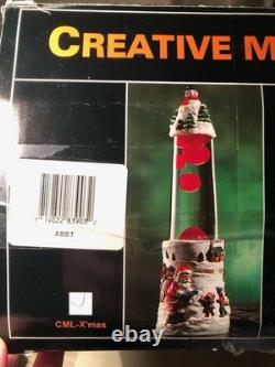 Vintage Motion Lava lamp X Mas Snowman Santa Sleigh Reindeer (AS IS)