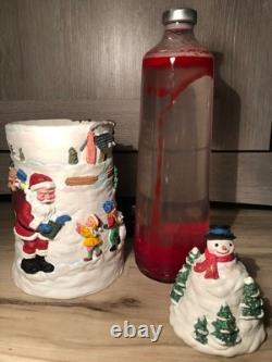 Vintage Motion Lava lamp X Mas Snowman Santa Sleigh Reindeer (AS IS)