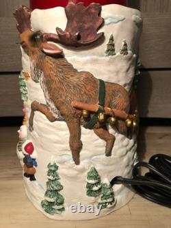 Vintage Motion Lava lamp X Mas Snowman Santa Sleigh Reindeer (AS IS)