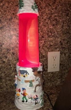 Vintage Motion Lava lamp X Mas Snowman Santa Sleigh Reindeer (AS IS)