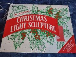 Vintage Mr Christmas Light Up Sculpture Display Santa Sleigh & Reindeer 15 Feet