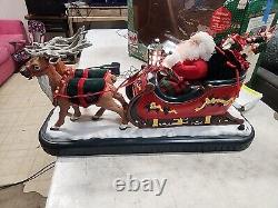 Vintage Mr Christmas Santa Sleigh with Reindeer. Original Box READ