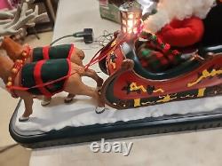 Vintage Mr Christmas Santa Sleigh with Reindeer. Original Box READ