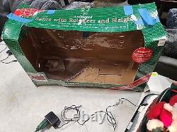 Vintage Mr Christmas Santa Sleigh with Reindeer. Original Box READ