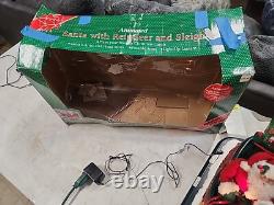 Vintage Mr Christmas Santa Sleigh with Reindeer. Original Box READ