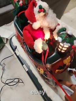 Vintage Mr Christmas Santa Sleigh with Reindeer. Original Box READ