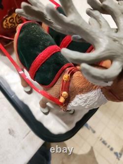 Vintage Mr Christmas Santa Sleigh with Reindeer. Original Box READ