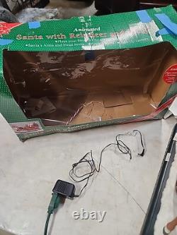 Vintage Mr Christmas Santa Sleigh with Reindeer. Original Box READ